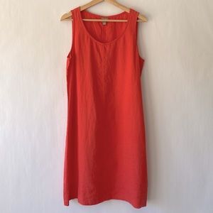 J Jill 100%  Linen Coral Dress Shift Summer size M